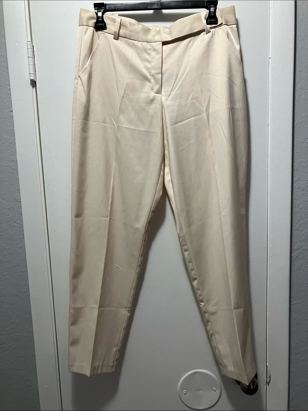 Studio M Women's Cream Straight Trousers
